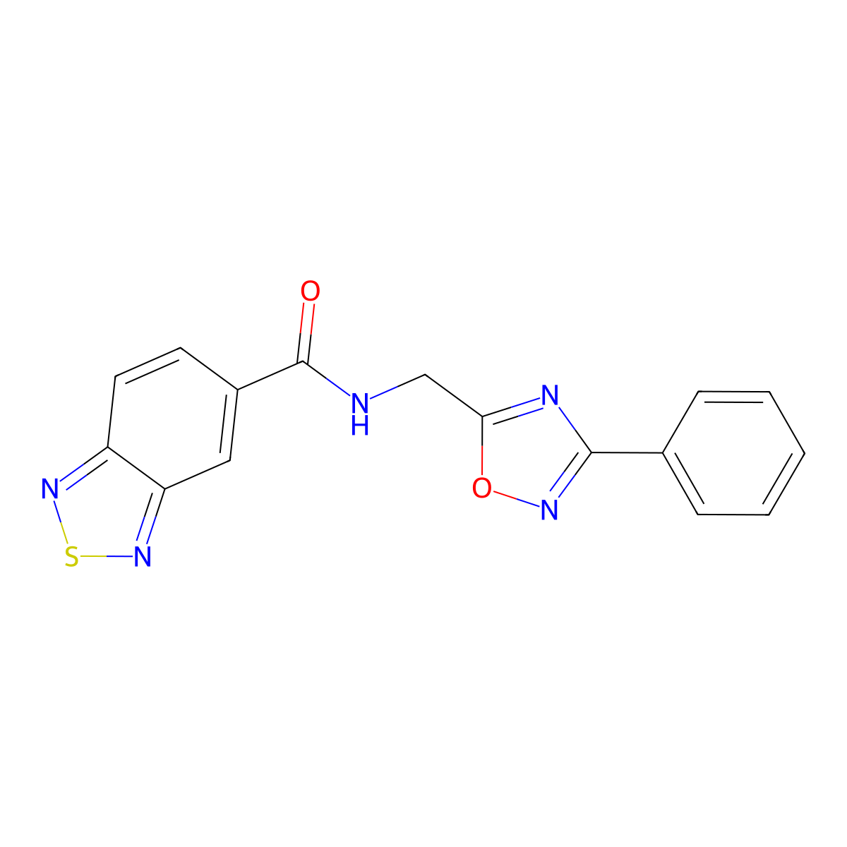 N-((3-phenyl-1,2,4-oxadiazol-5-yl)methyl)benzo[c][1,2,5]thiadiazole-5-carboxamide molecular structure, CAS 1203112-15-5