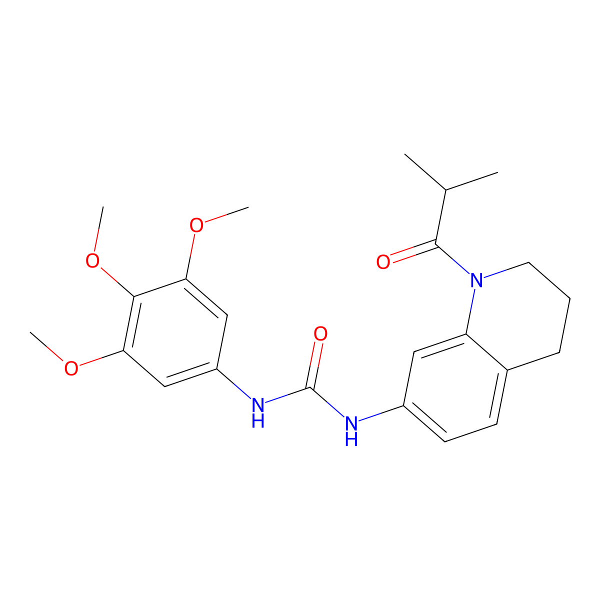 1-(1-Isobutyryl-1,2,3,4-tetrahydroquinolin-7-yl)-3-(3,4,5-trimethoxyphenyl)urea molecular structure, CAS 1203113-21-6