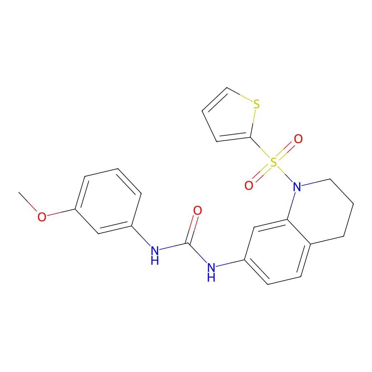 1-(3-Methoxyphenyl)-3-(1-(thiophen-2-ylsulfonyl)-1,2,3,4-tetrahydroquinolin-7-yl)urea molecular structure, CAS 1203113-95-4