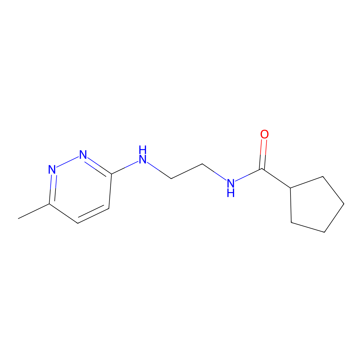 N-{2-[(6-methylpyridazin-3-yl)amino]ethyl}cyclopentanecarboxamide molecular structure, CAS 1203114-06-0