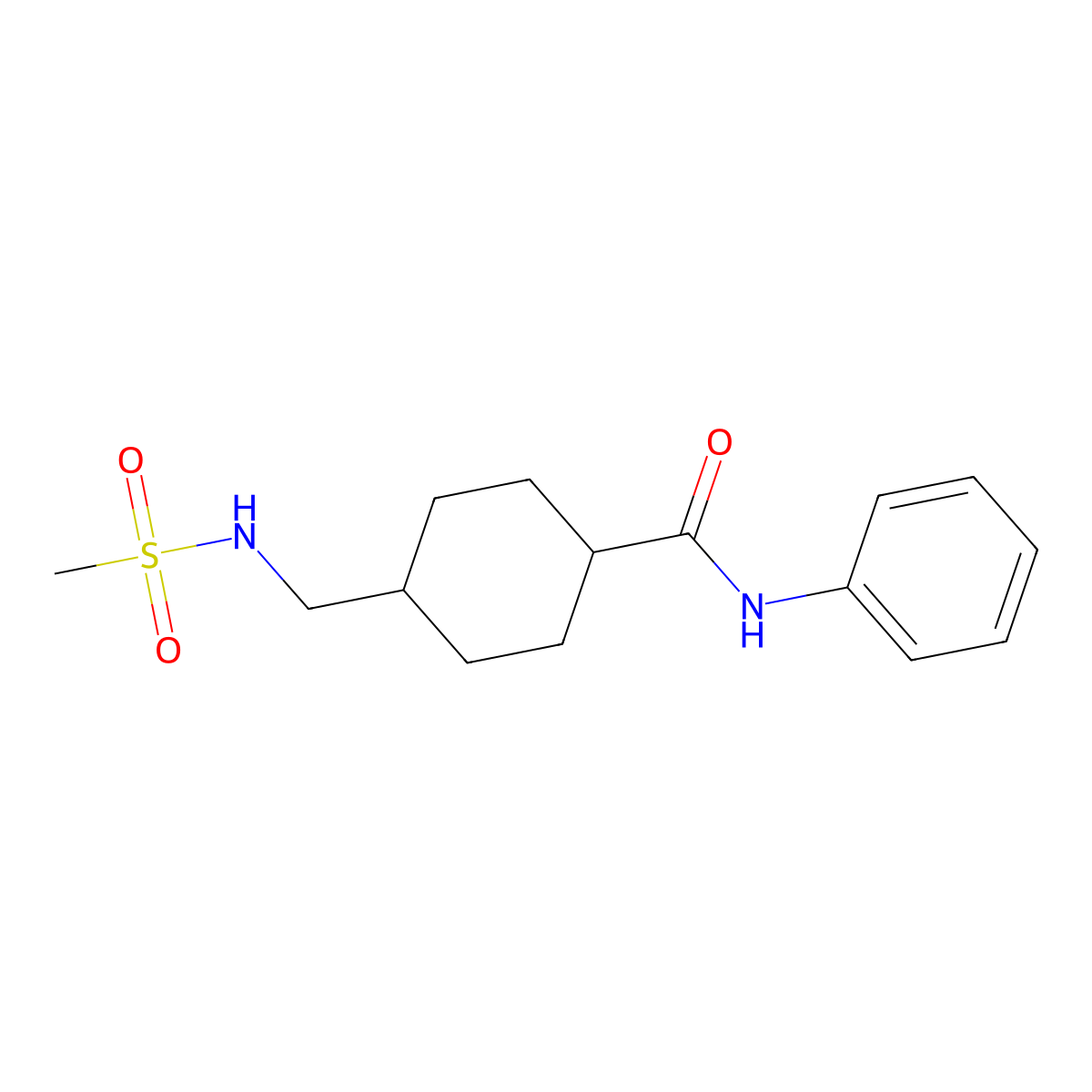 4-(methanesulfonamidomethyl)-N-phenylcyclohexane-1-carboxamide molecular structure, CAS 1203116-16-8