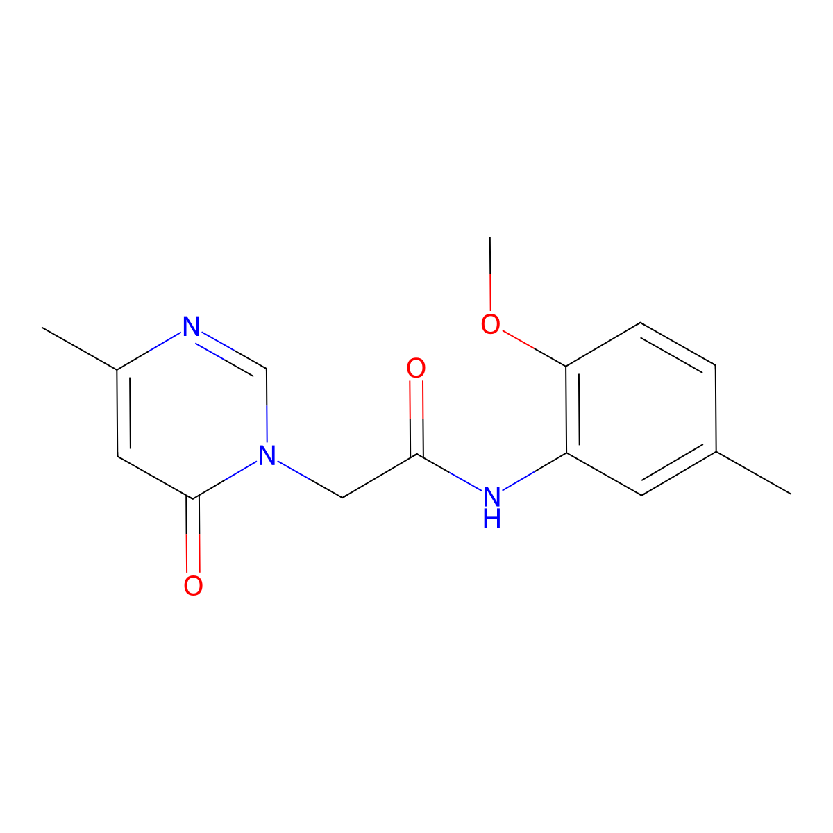 N-(2-methoxy-5-methylphenyl)-2-(4-methyl-6-oxopyrimidin-1(6H)-yl)acetamide molecular structure, CAS 1203116-29-3
