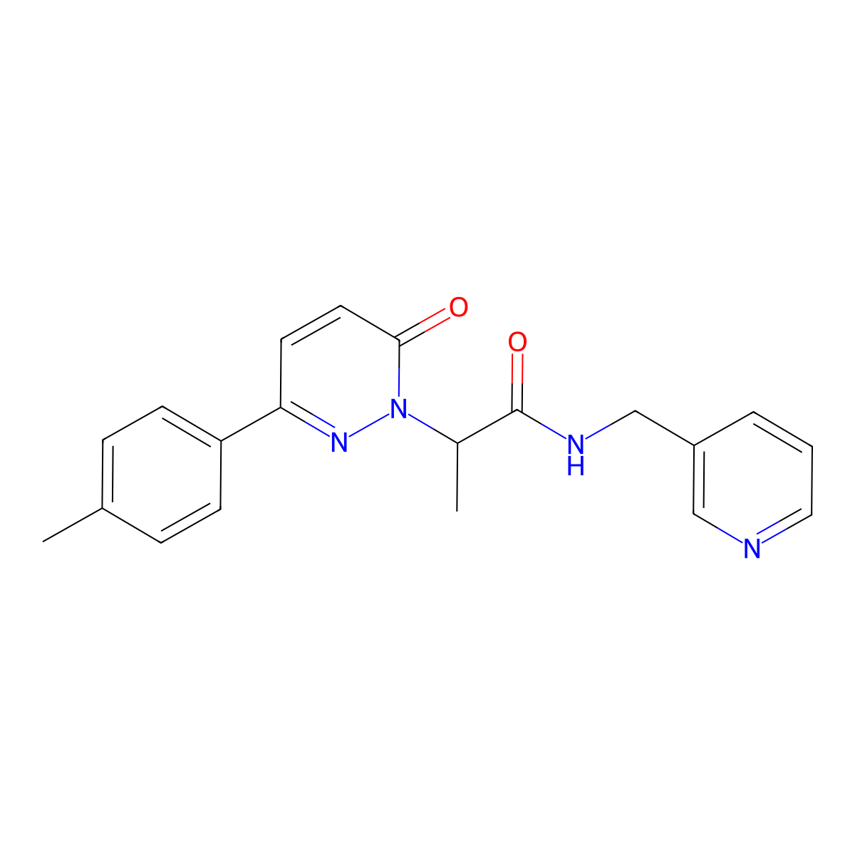 2-[3-(4-methylphenyl)-6-oxo-1,6-dihydropyridazin-1-yl]-N-[(pyridin-3-yl)methyl]propanamide molecular structure, CAS 1203116-53-3