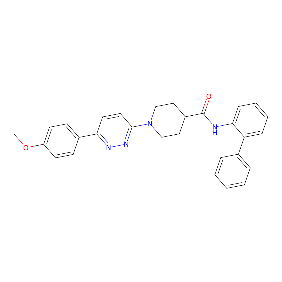 N-([1,1'-biphenyl]-2-yl)-1-(6-(4-methoxyphenyl)pyridazin-3-yl)piperidine-4-carboxamide molecular structure, CAS 1203116-59-9