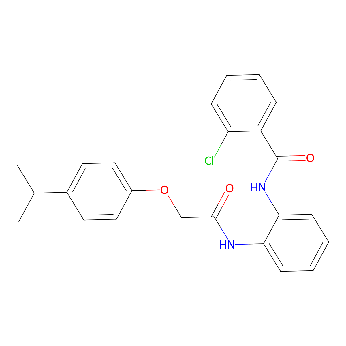 2-chloro-N-(2-(2-(4-isopropylphenoxy)acetamido)phenyl)benzamide molecular structure, CAS 1203117-90-1
