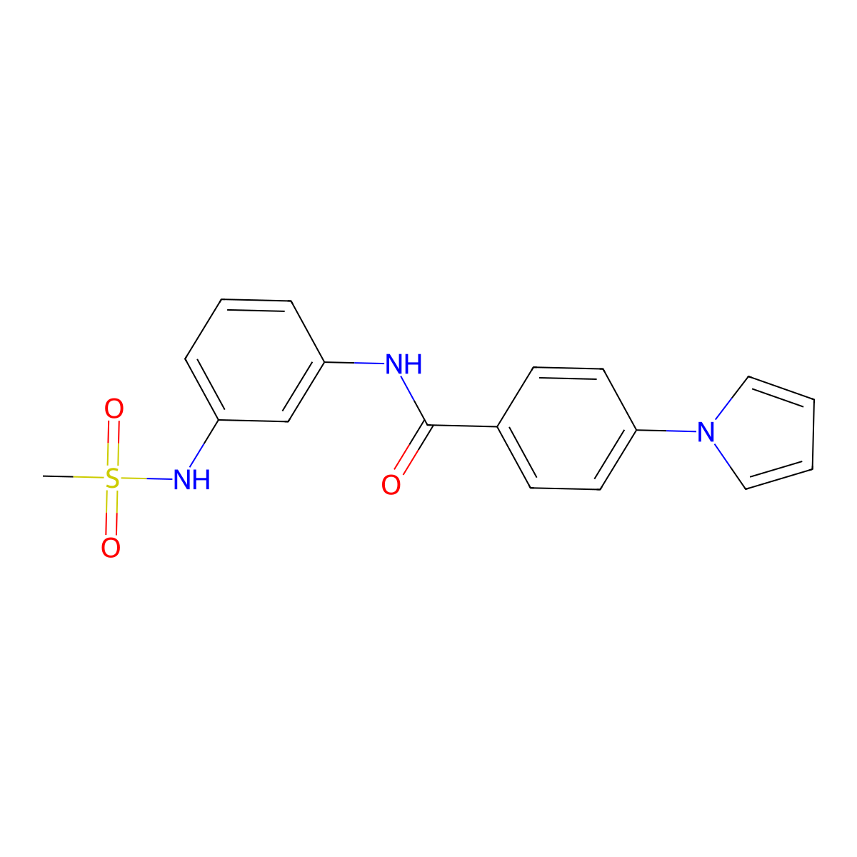 N-(3-methanesulfonamidophenyl)-4-(1H-pyrrol-1-yl)benzamide molecular structure, CAS 1203118-19-7