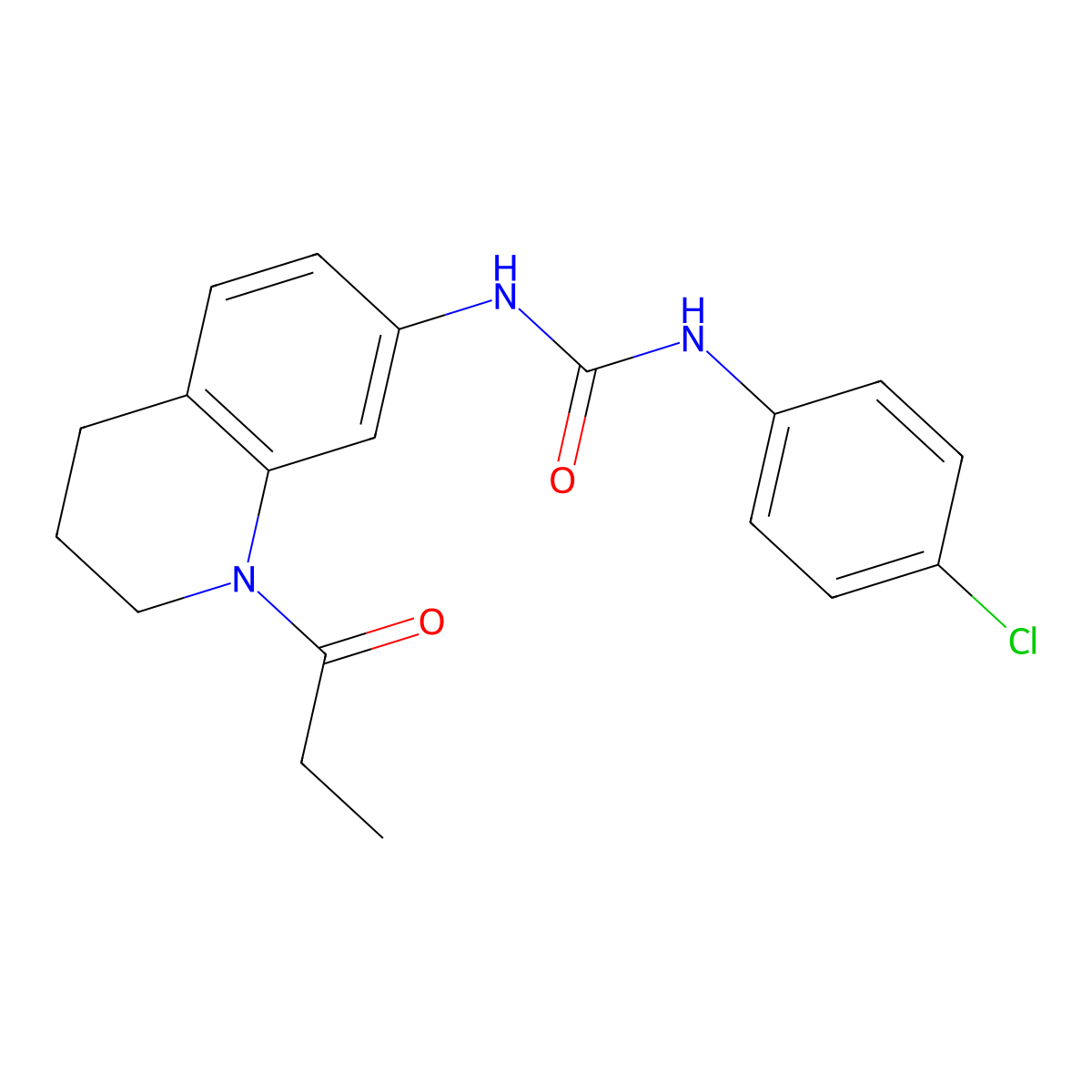 1-(4-Chlorophenyl)-3-(1-propionyl-1,2,3,4-tetrahydroquinolin-7-yl)urea molecular structure, CAS 1203118-27-7