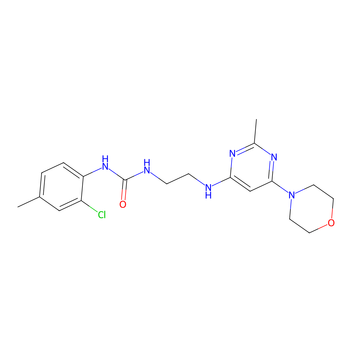 1-(2-Chloro-4-methylphenyl)-3-(2-((2-methyl-6-morpholinopyrimidin-4-yl)amino)ethyl)urea molecular structure, CAS 1203118-53-9