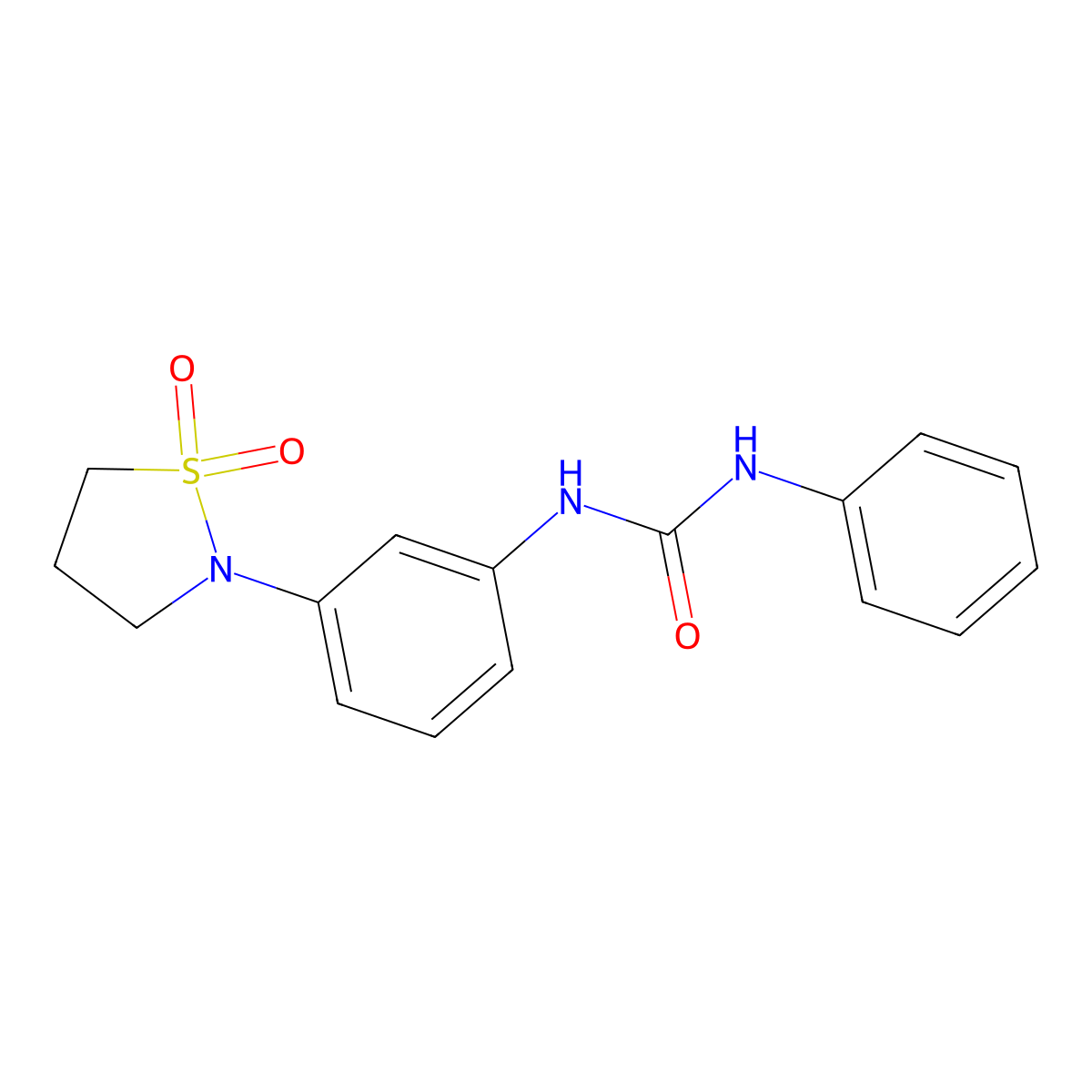 1-(3-(1,1-Dioxidoisothiazolidin-2-yl)phenyl)-3-phenylurea molecular structure, CAS 1203120-33-5