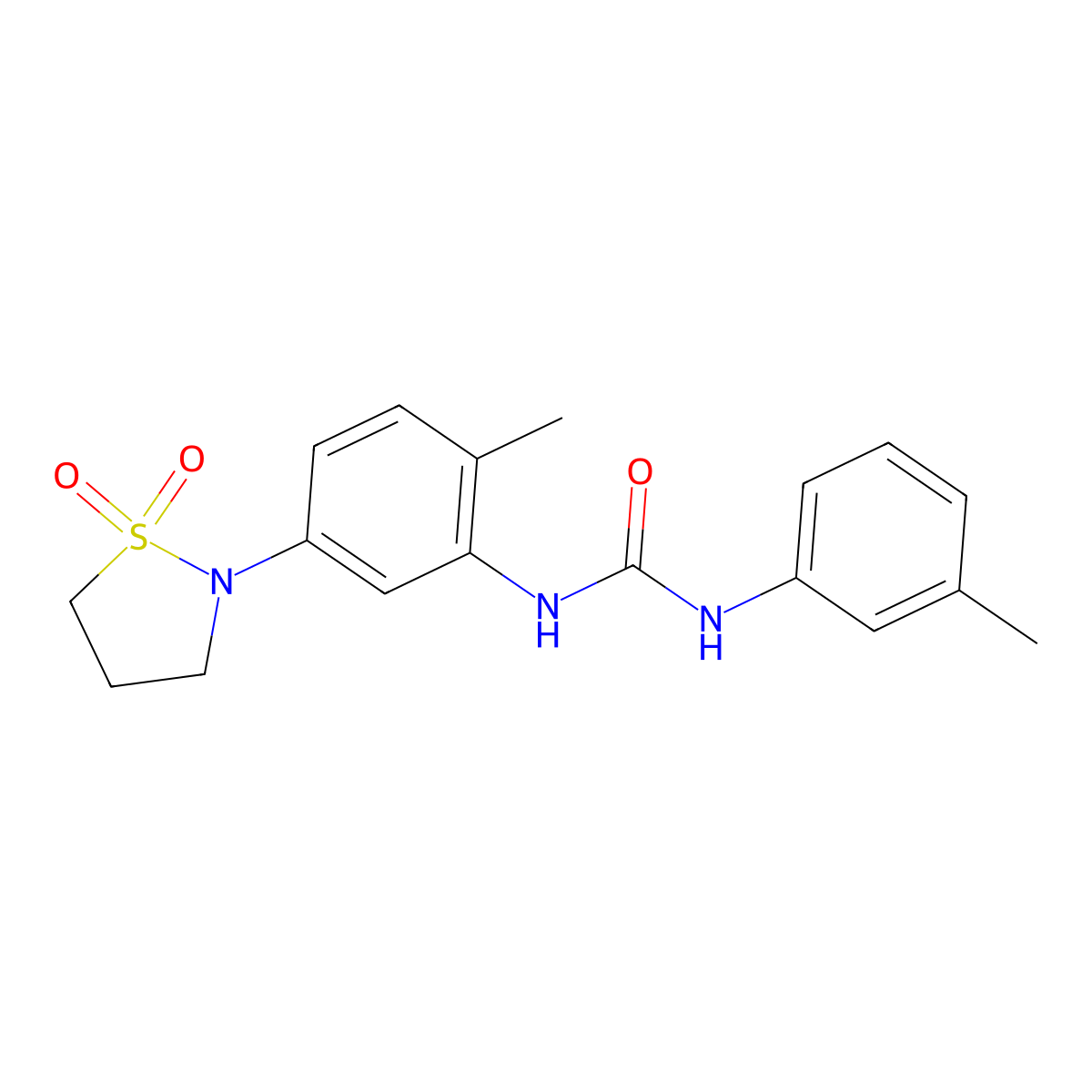 1-(5-(1,1-Dioxidoisothiazolidin-2-yl)-2-methylphenyl)-3-(m-tolyl)urea molecular structure, CAS 1203120-44-8