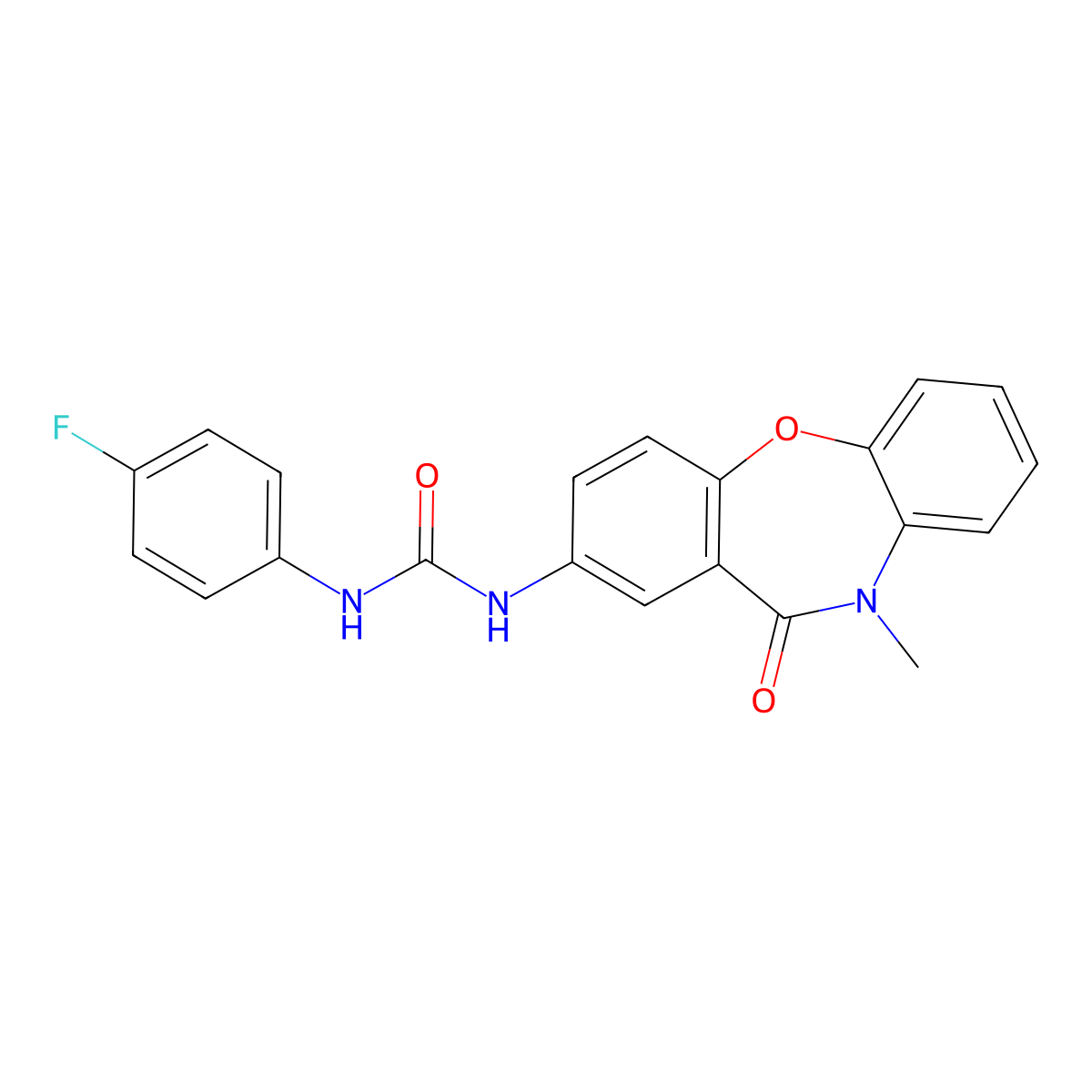 1-(4-Fluorophenyl)-3-(10-methyl-11-oxo-10,11-dihydrodibenzo[b,f][1,4]oxazepin-2-yl)urea molecular structure, CAS 1203122-53-5