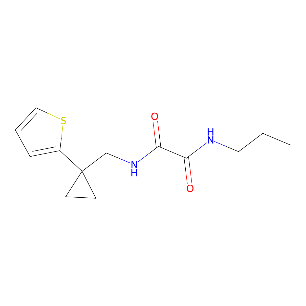 N1-propyl-N2-((1-(thiophen-2-yl)cyclopropyl)methyl)oxalamide molecular structure, CAS 1203123-06-1