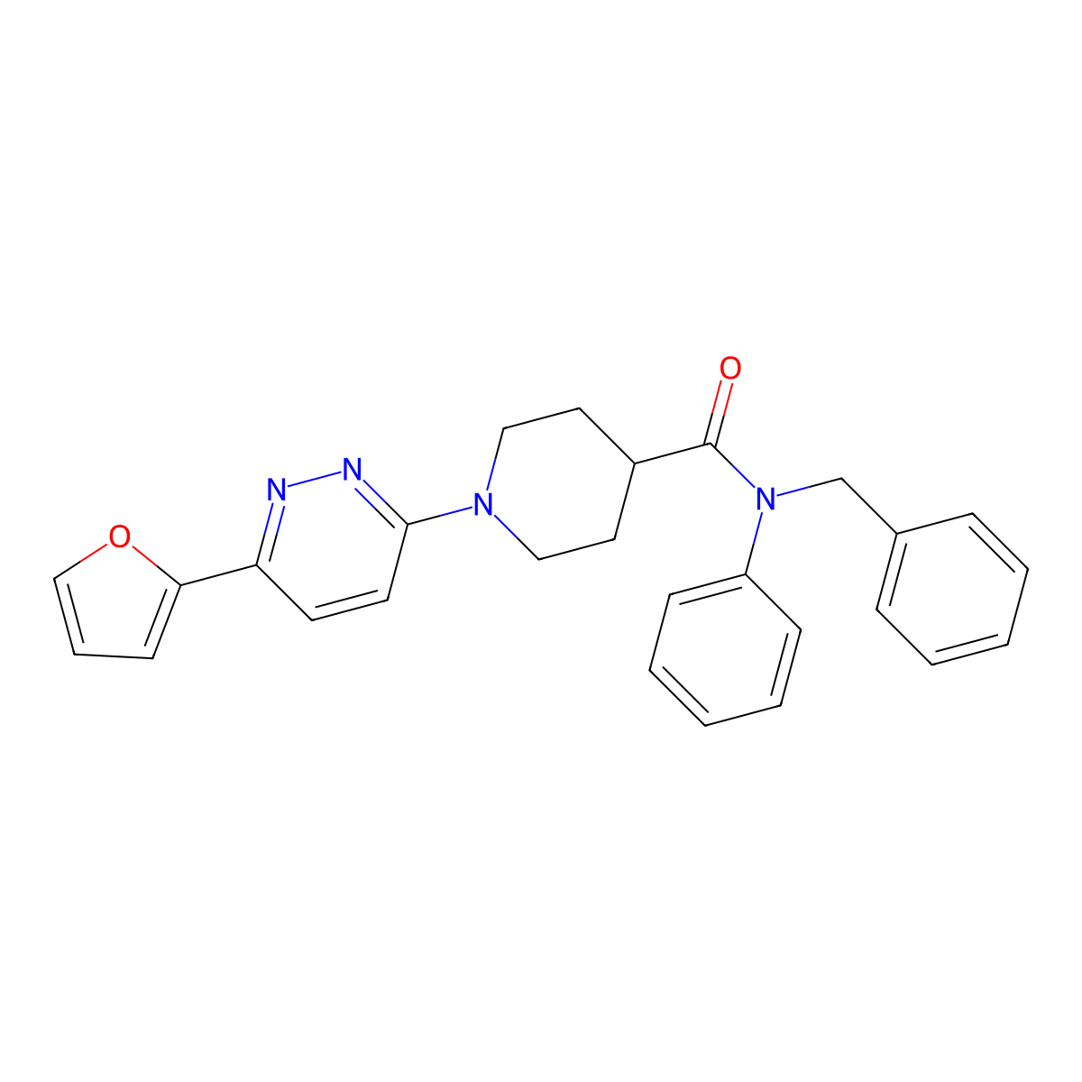 N-benzyl-1-[6-(furan-2-yl)pyridazin-3-yl]-N-phenylpiperidine-4-carboxamide molecular structure, CAS 1203126-34-4