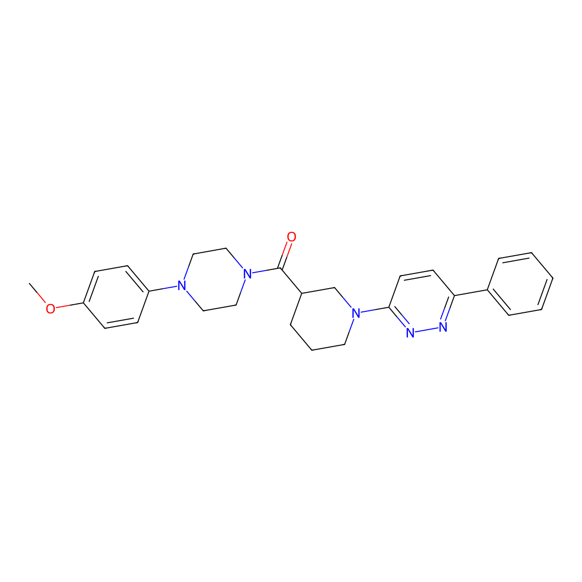 (4-(4-Methoxyphenyl)piperazin-1-yl)(1-(6-phenylpyridazin-3-yl)piperidin-3-yl)methanone molecular structure, CAS 1203126-38-8