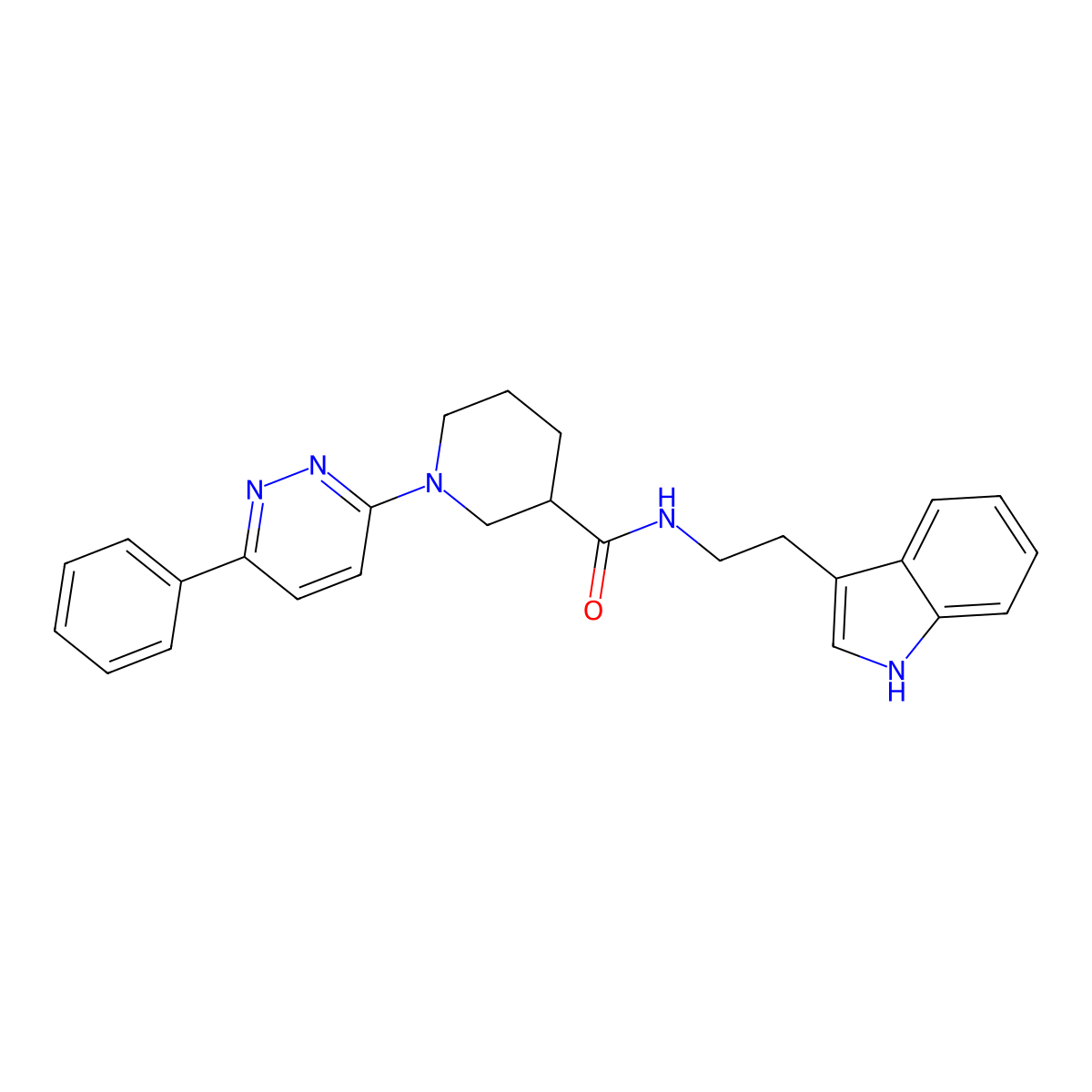 N-[2-(1H-indol-3-yl)ethyl]-1-(6-phenylpyridazin-3-yl)piperidine-3-carboxamide molecular structure, CAS 1203126-64-0