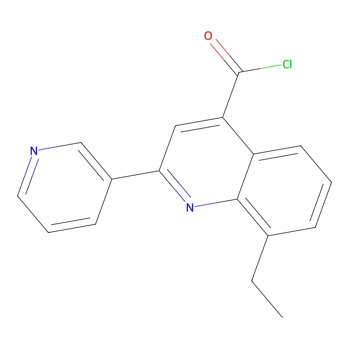 8-Ethyl-2-pyridin-3-ylquinoline-4-carbonyl chloride hydrochloride molecular structure, CAS 1203127-15-4