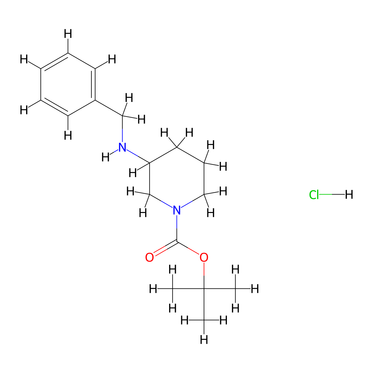 tert-Butyl 3-(benzylamino)piperidine-1-carboxylate hydrochloride molecular structure, CAS 1203127-48-3