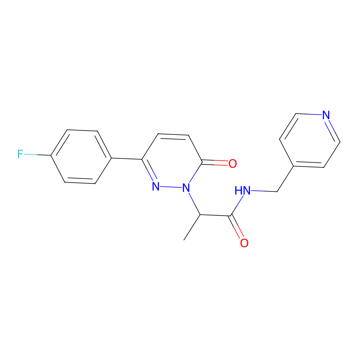 2-(3-(4-fluorophenyl)-6-oxopyridazin-1(6H)-yl)-N-(pyridin-4-ylmethyl)propanamide molecular structure, CAS 1203127-96-1