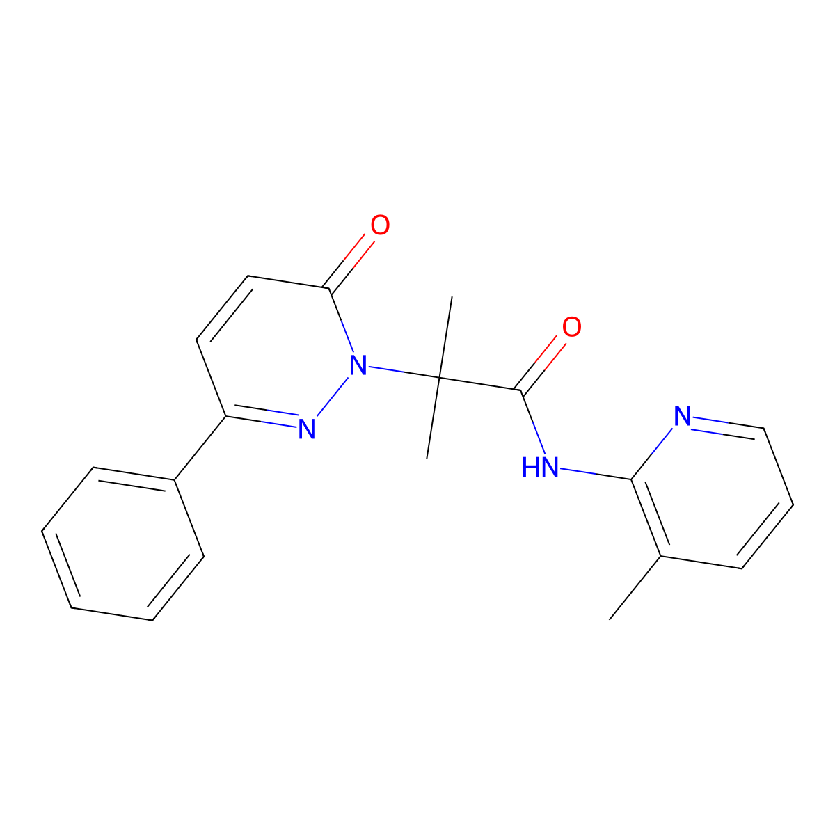 2-methyl-N-(3-methylpyridin-2-yl)-2-(6-oxo-3-phenylpyridazin-1(6H)-yl)propanamide molecular structure, CAS 1203128-01-1