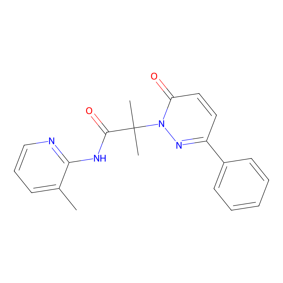 2-methyl-N-(3-methylpyridin-2-yl)-2-(6-oxo-3-phenylpyridazin-1(6H)-yl)propanamide molecular structure, CAS 1203128-01-1