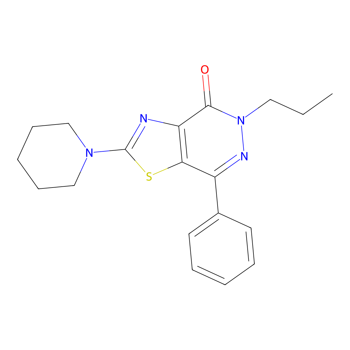 7-phenyl-2-(piperidin-1-yl)-5-propylthiazolo[4,5-d]pyridazin-4(5H)-one molecular structure, CAS 1203128-29-3
