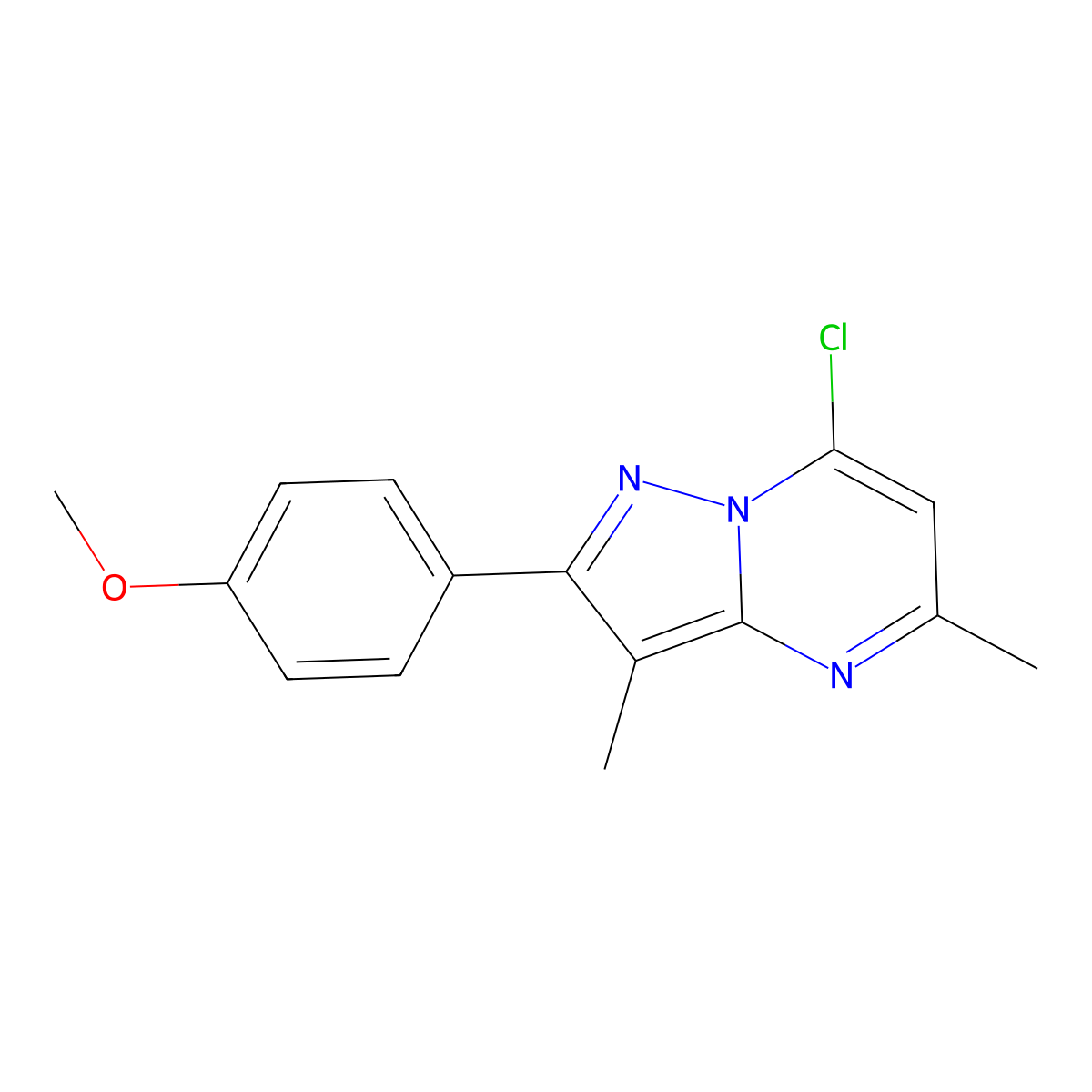 7-Chloro-2-(4-methoxyphenyl)-3,5-dimethylpyrazolo[1,5-a]pyrimidine molecular structure, CAS 1203128-58-8