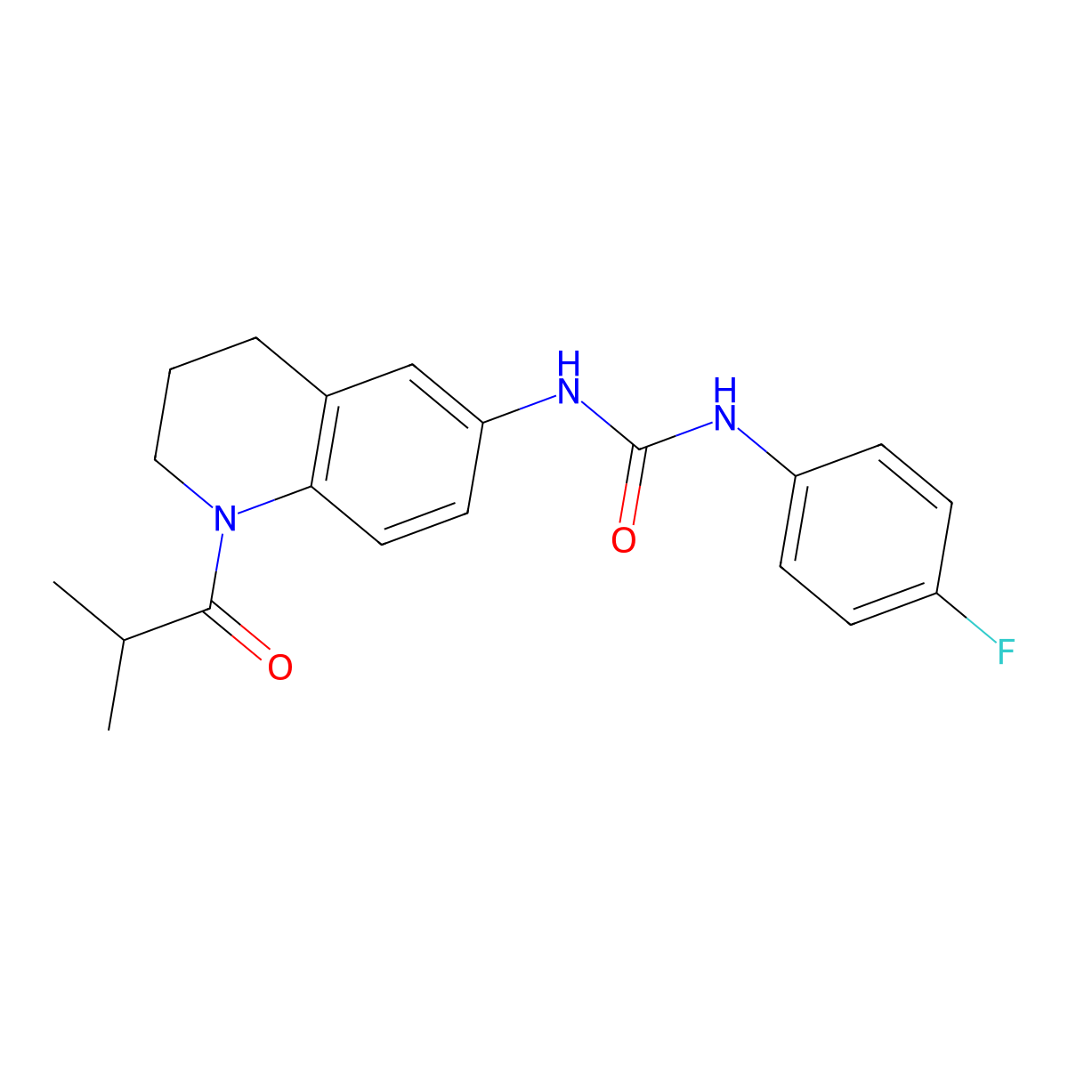 1-(4-Fluorophenyl)-3-(1-isobutyryl-1,2,3,4-tetrahydroquinolin-6-yl)urea molecular structure, CAS 1203130-17-9