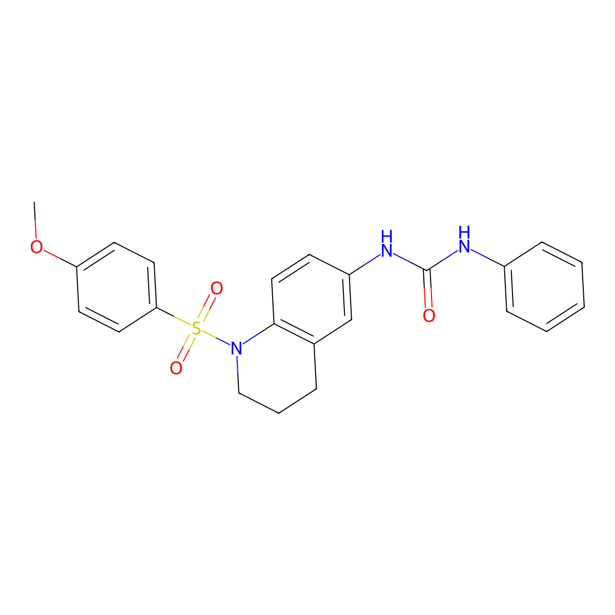 1-(1-((4-Methoxyphenyl)sulfonyl)-1,2,3,4-tetrahydroquinolin-6-yl)-3-phenylurea molecular structure, CAS 1203130-28-2