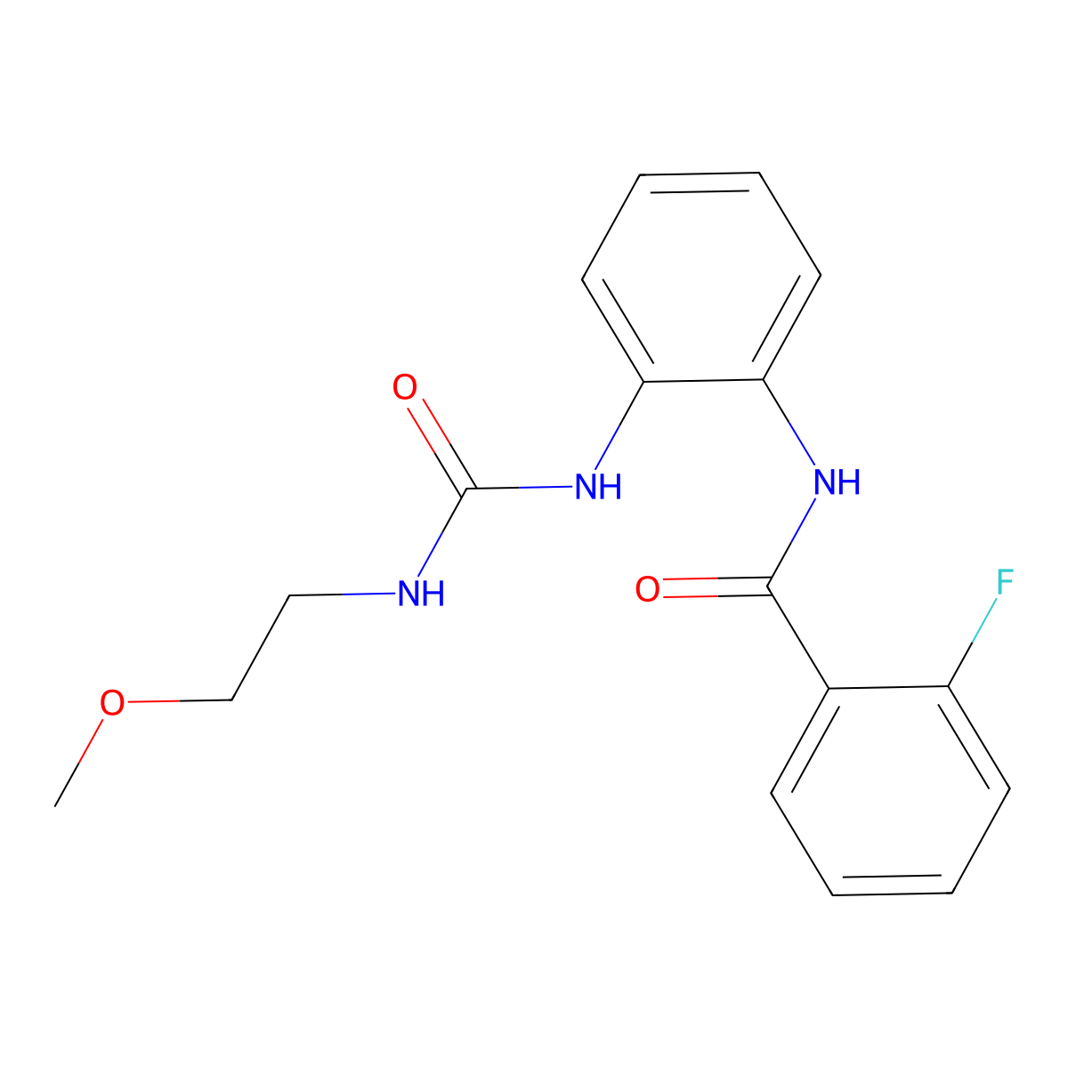 2-fluoro-N-(2-(3-(2-methoxyethyl)ureido)phenyl)benzamide molecular structure, CAS 1203131-14-9