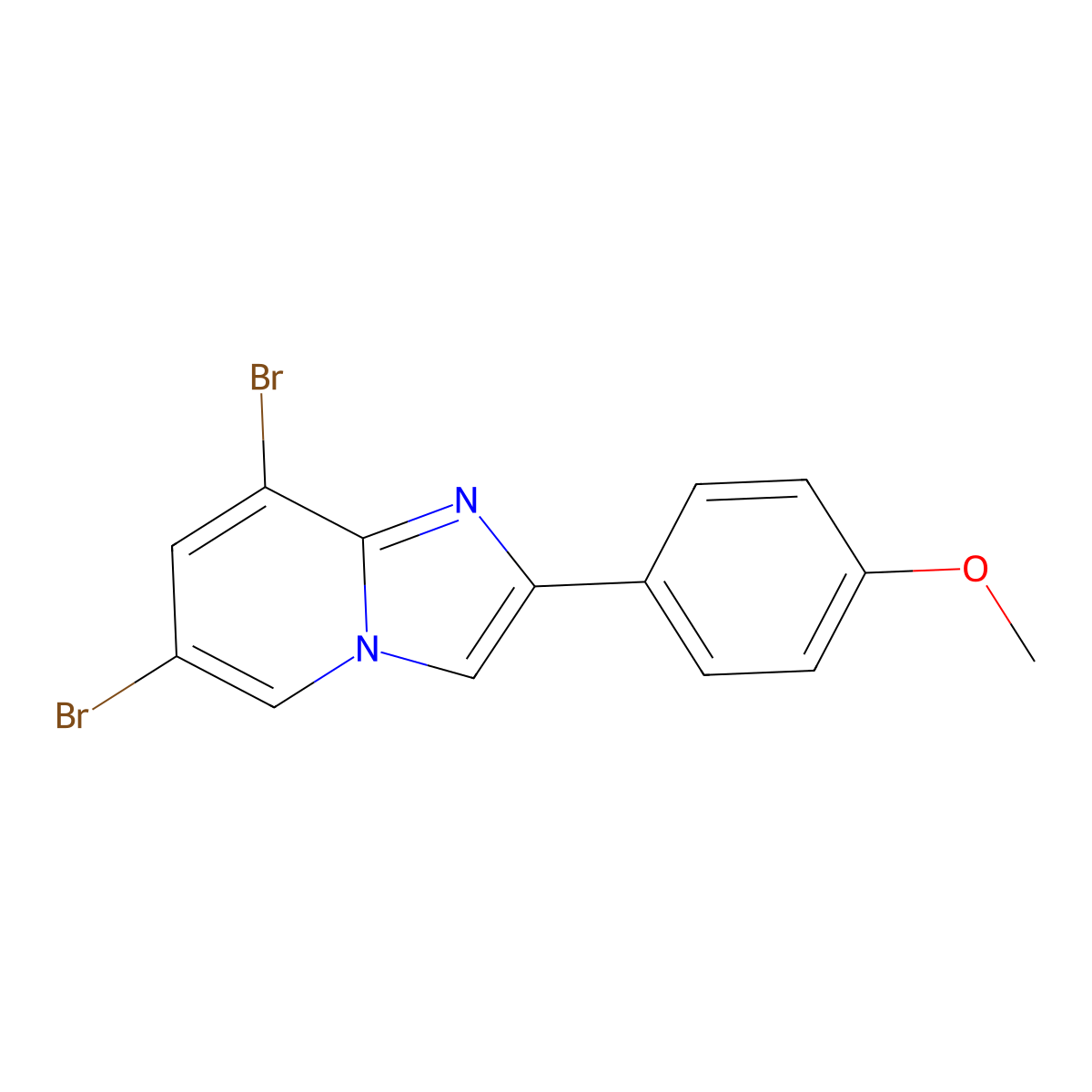 6,8-Dibromo-2-(4-methoxyphenyl)imidazo[1,2-a]pyridine molecular structure, CAS 1203132-42-6