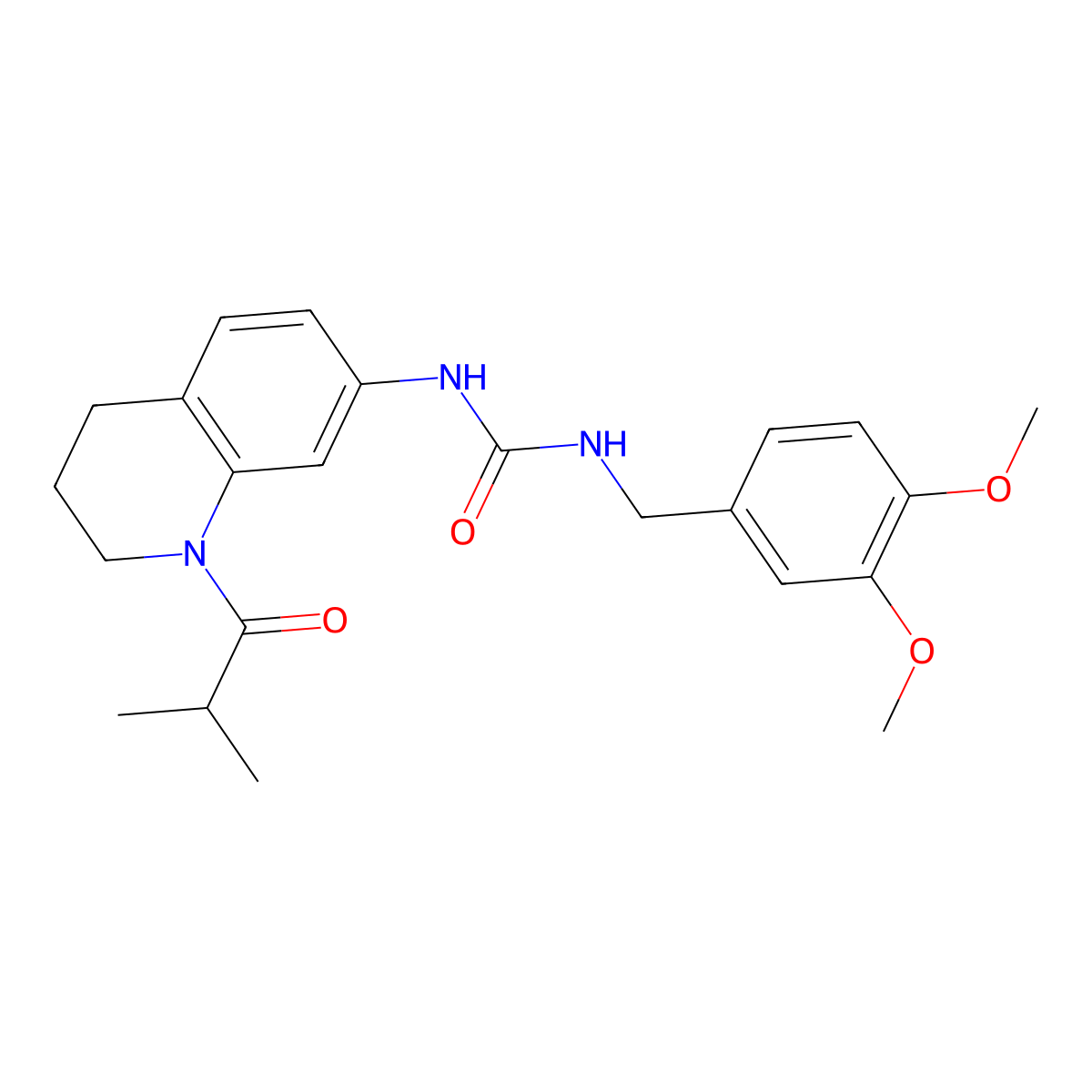 1-(3,4-Dimethoxybenzyl)-3-(1-isobutyryl-1,2,3,4-tetrahydroquinolin-7-yl)urea molecular structure, CAS 1203132-59-5