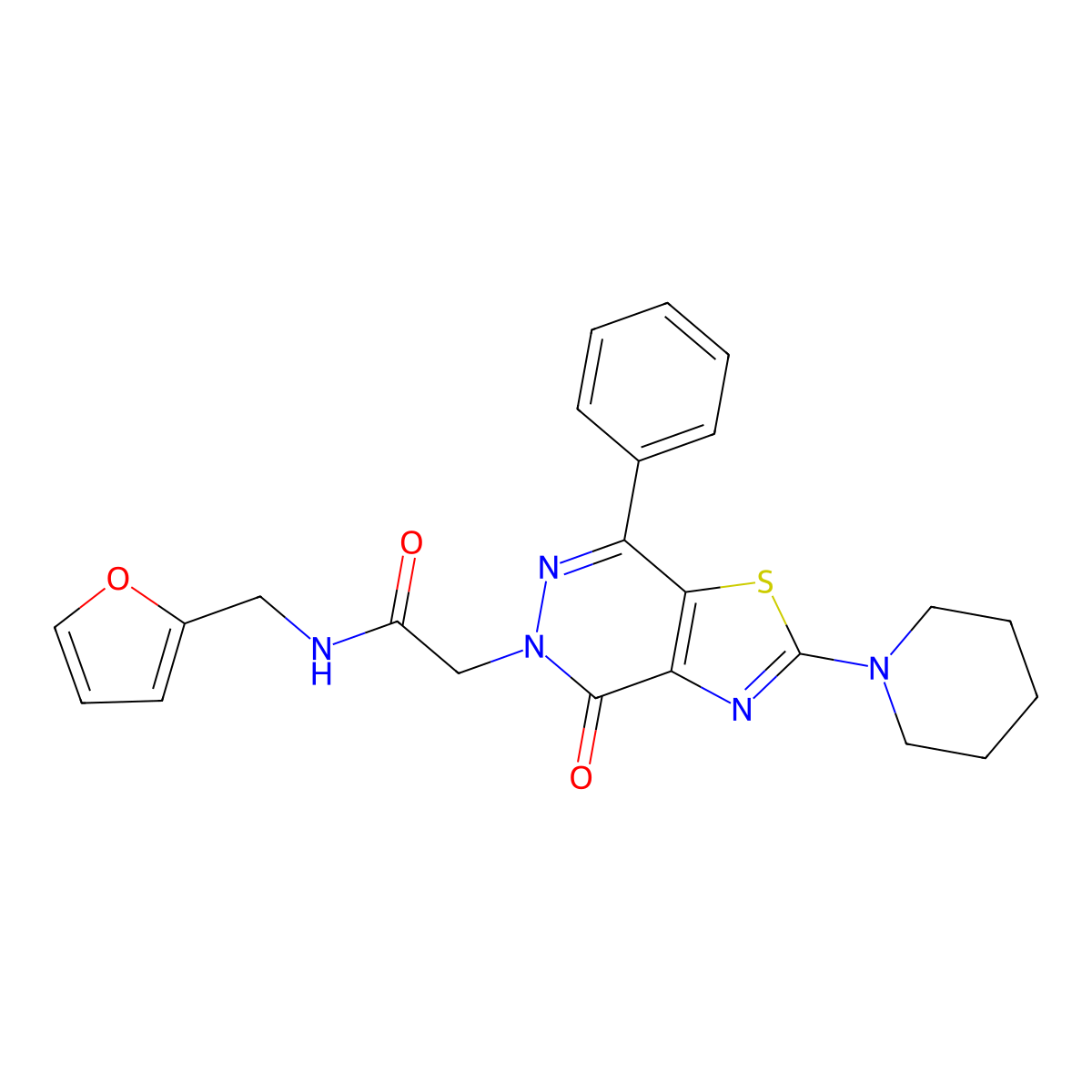N-(furan-2-ylmethyl)-2-(4-oxo-7-phenyl-2-(piperidin-1-yl)thiazolo[4,5-d]pyridazin-5(4H)-yl)acetamide molecular structure, CAS 1203133-66-7
