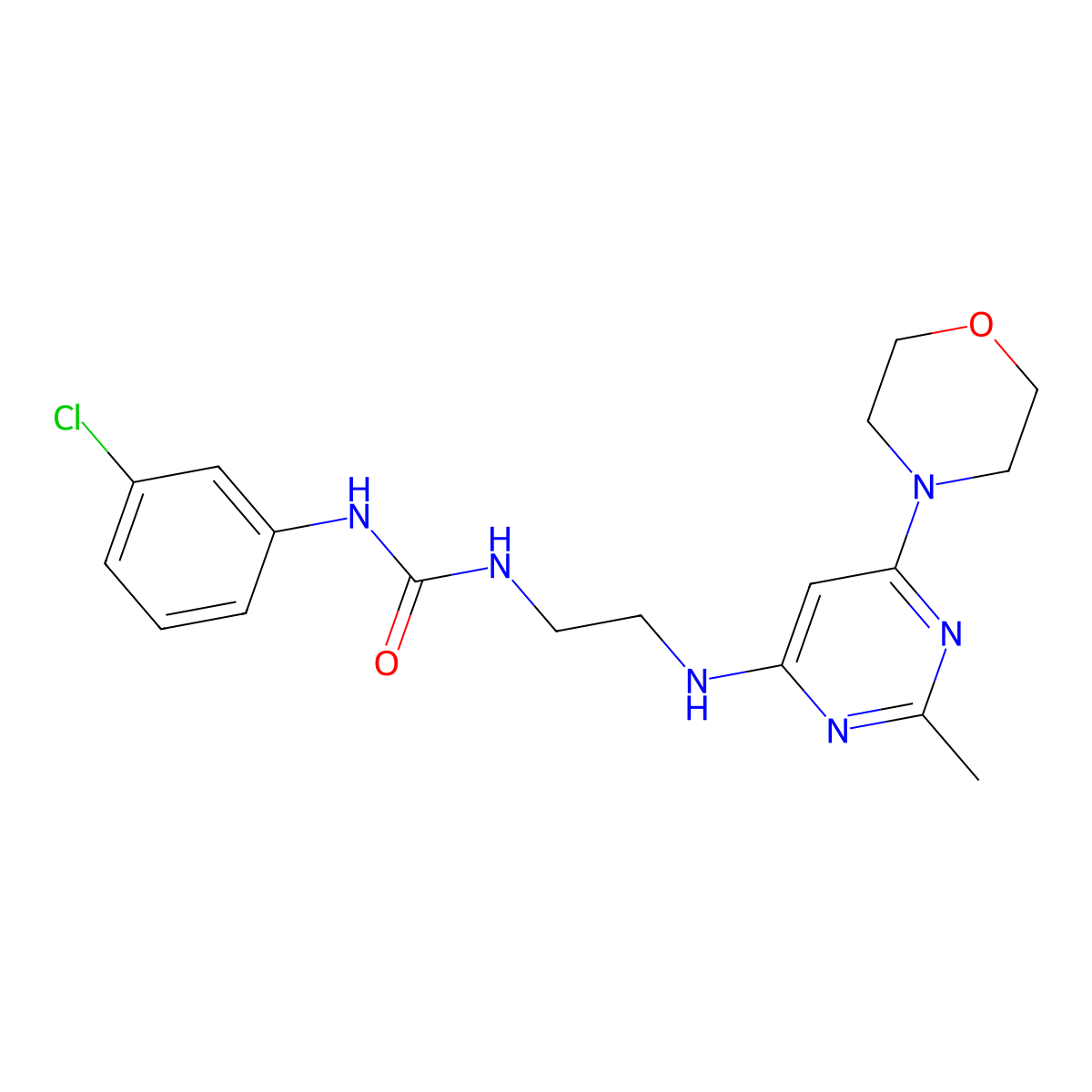 1-(3-Chlorophenyl)-3-(2-((2-methyl-6-morpholinopyrimidin-4-yl)amino)ethyl)urea molecular structure, CAS 1203134-20-6