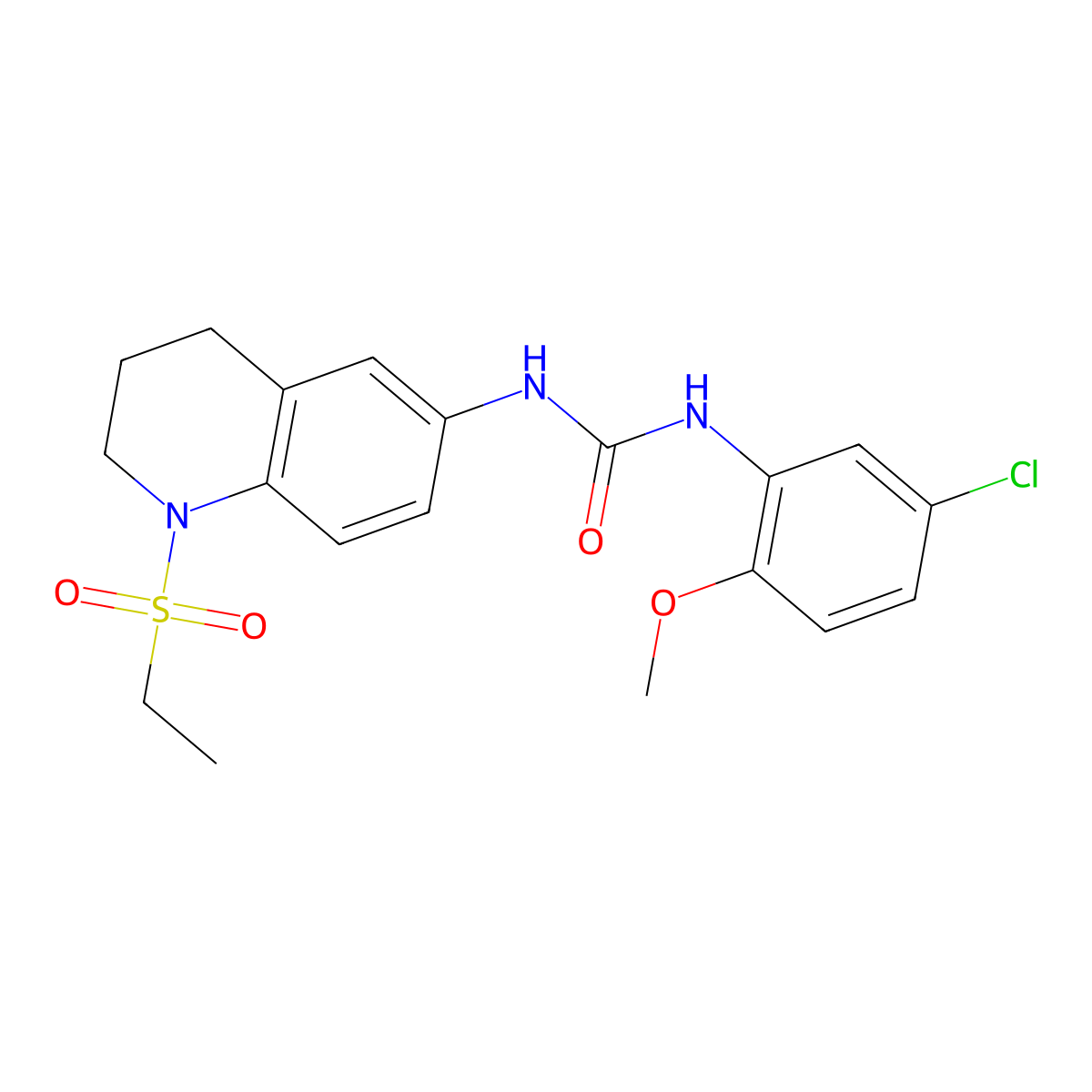 1-(5-Chloro-2-methoxyphenyl)-3-(1-(ethylsulfonyl)-1,2,3,4-tetrahydroquinolin-6-yl)urea molecular structure, CAS 1203135-66-3