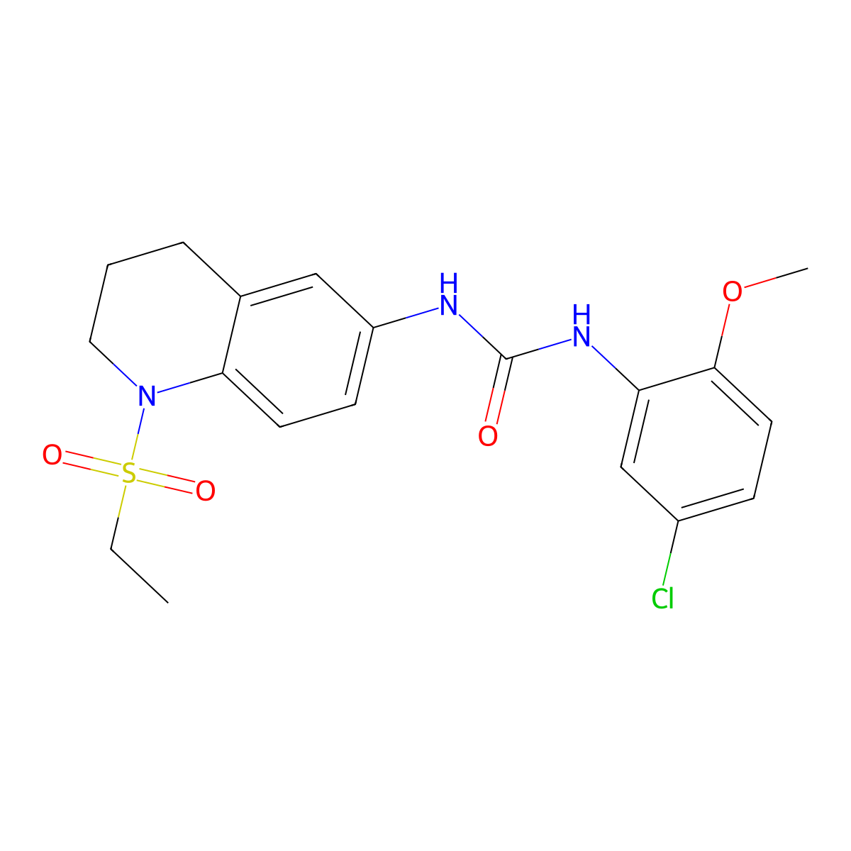 1-(5-Chloro-2-methoxyphenyl)-3-(1-(ethylsulfonyl)-1,2,3,4-tetrahydroquinolin-6-yl)urea molecular structure, CAS 1203135-66-3