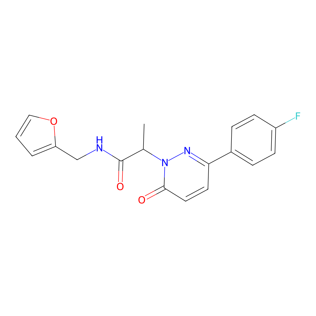 2-(3-(4-fluorophenyl)-6-oxopyridazin-1(6H)-yl)-N-(furan-2-ylmethyl)propanamide molecular structure, CAS 1203136-03-1