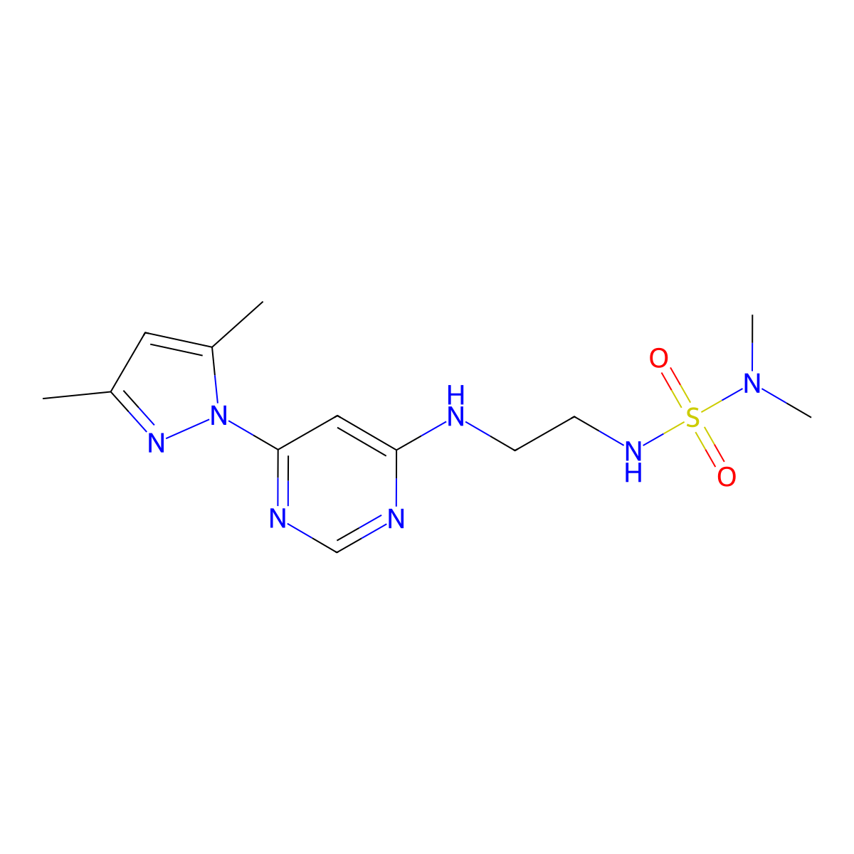 6-(3,5-dimethyl-1H-pyrazol-1-yl)-N-{2-[(dimethylsulfamoyl)amino]ethyl}pyrimidin-4-amine molecular structure, CAS 1203137-05-6