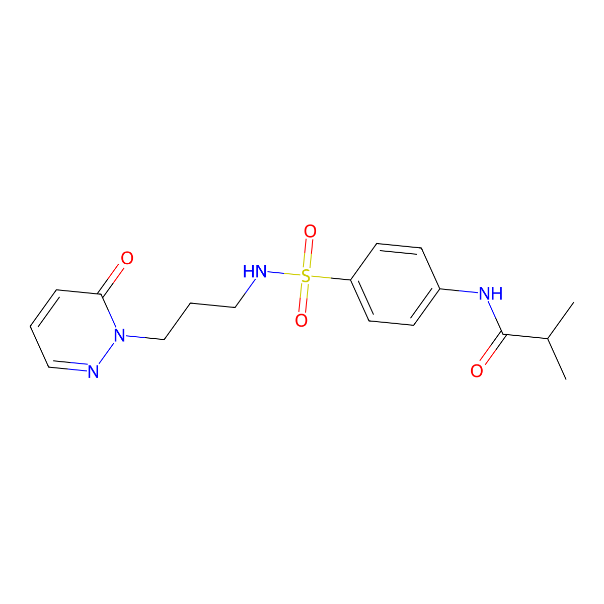 N-(4-(N-(3-(6-oxopyridazin-1(6H)-yl)propyl)sulfamoyl)phenyl)isobutyramide molecular structure, CAS 1203139-31-4