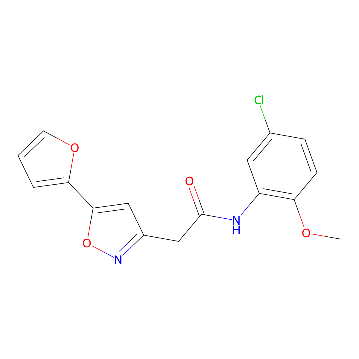 N-(5-chloro-2-methoxyphenyl)-2-(5-(furan-2-yl)isoxazol-3-yl)acetamide molecular structure, CAS 1203139-81-4
