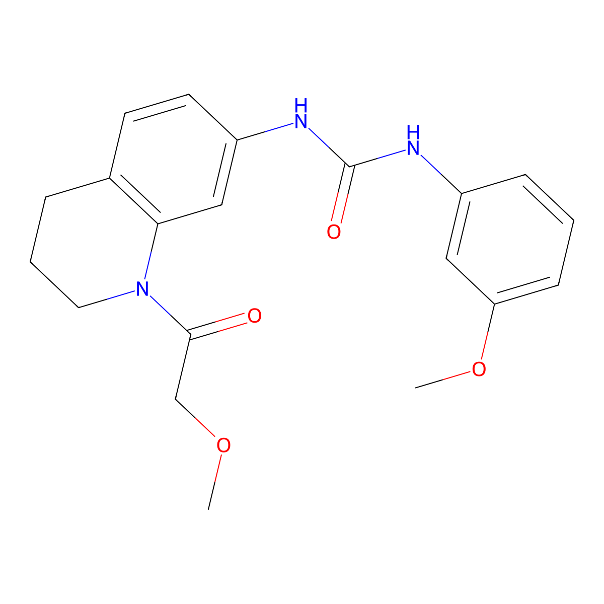 1-(1-(2-Methoxyacetyl)-1,2,3,4-tetrahydroquinolin-7-yl)-3-(3-methoxyphenyl)urea molecular structure, CAS 1203140-25-3