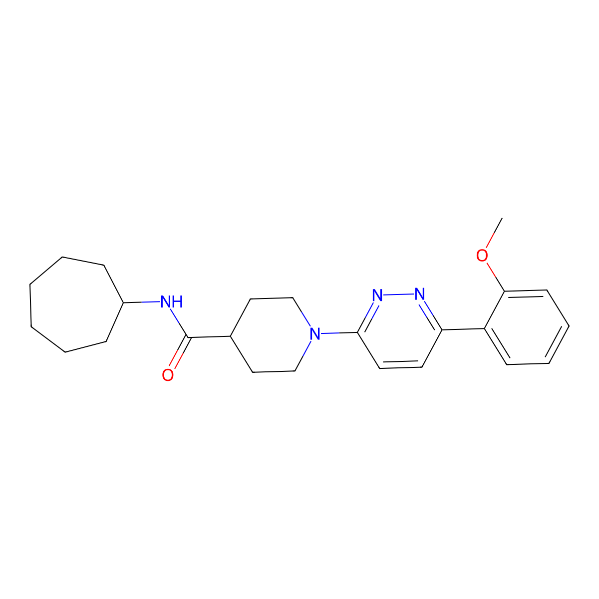 N-cycloheptyl-1-[6-(2-methoxyphenyl)pyridazin-3-yl]piperidine-4-carboxamide molecular structure, CAS 1203140-37-7