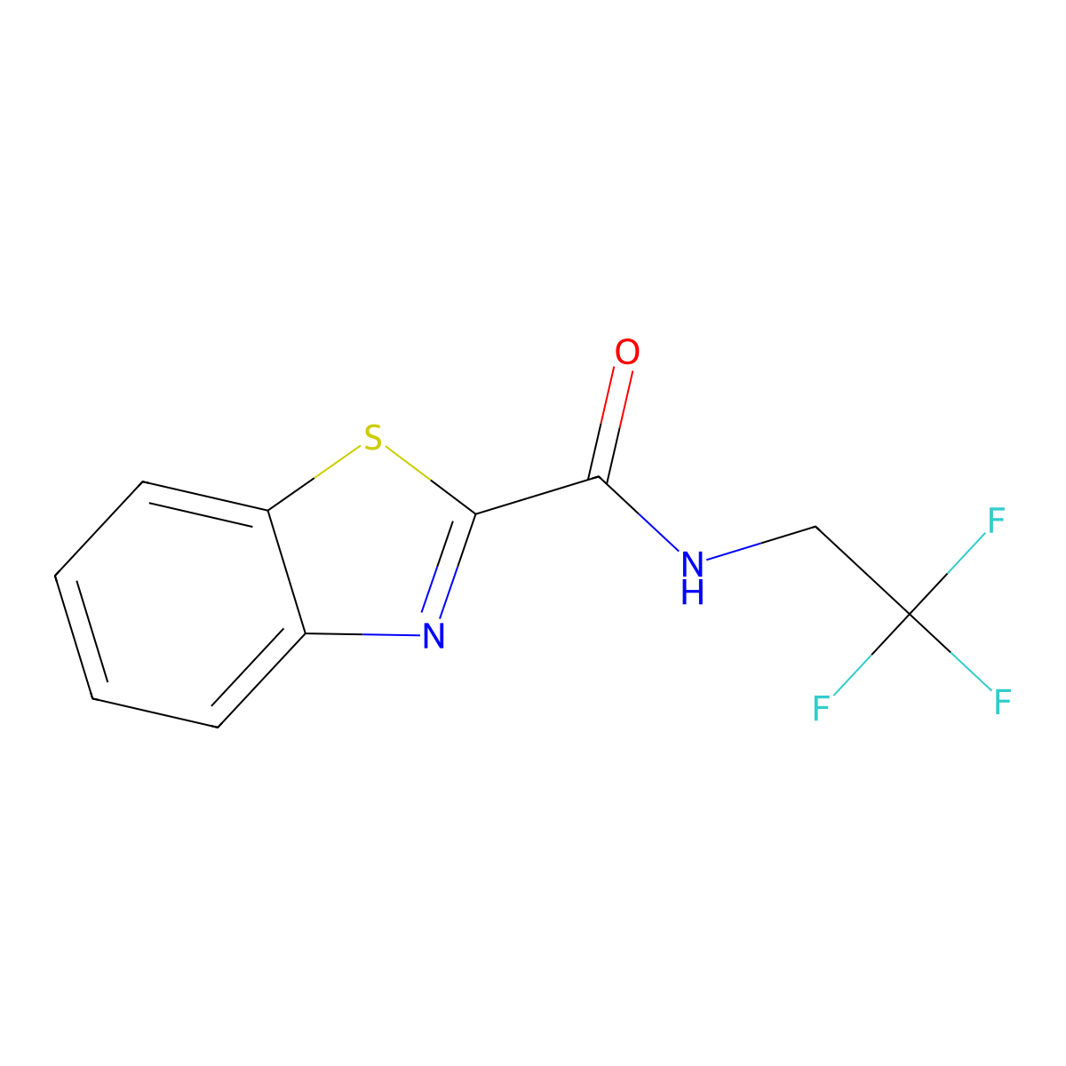 N-(2,2,2-trifluoroethyl)-1,3-benzothiazole-2-carboxamide molecular structure, CAS 1203142-81-7