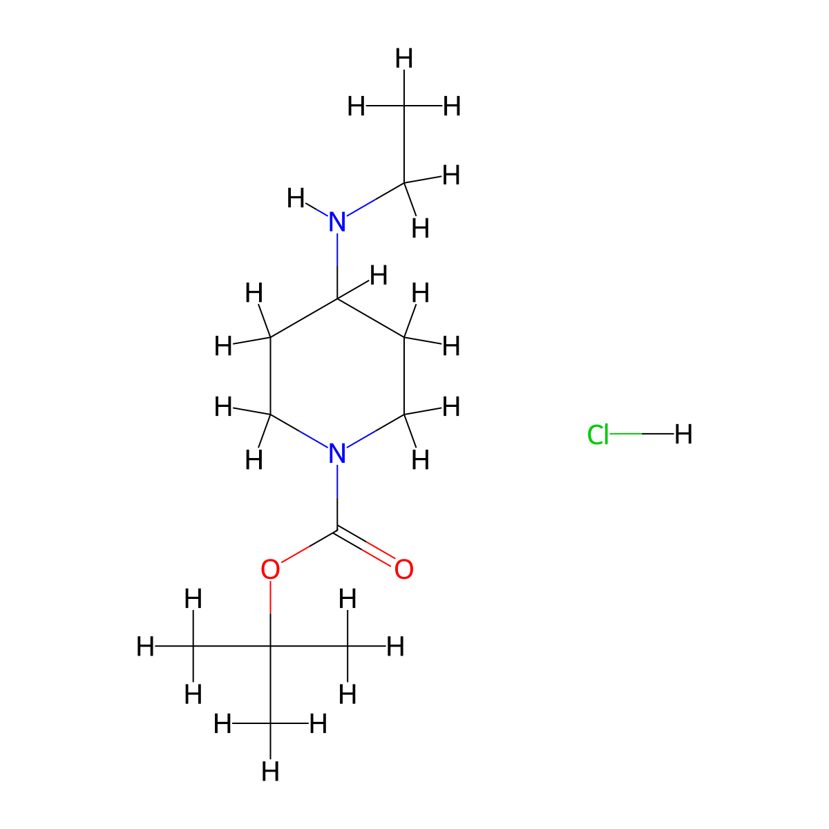 tert-Butyl 4-(ethylamino)piperidine-1-carboxylate hydrochloride molecular structure, CAS 1203143-06-9