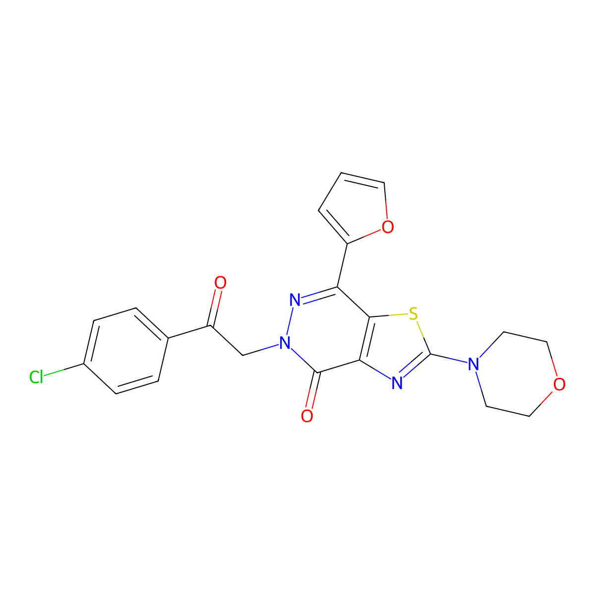 5-(2-(4-chlorophenyl)-2-oxoethyl)-7-(furan-2-yl)-2-morpholinothiazolo[4,5-d]pyridazin-4(5H)-one molecular structure, CAS 1203143-43-4