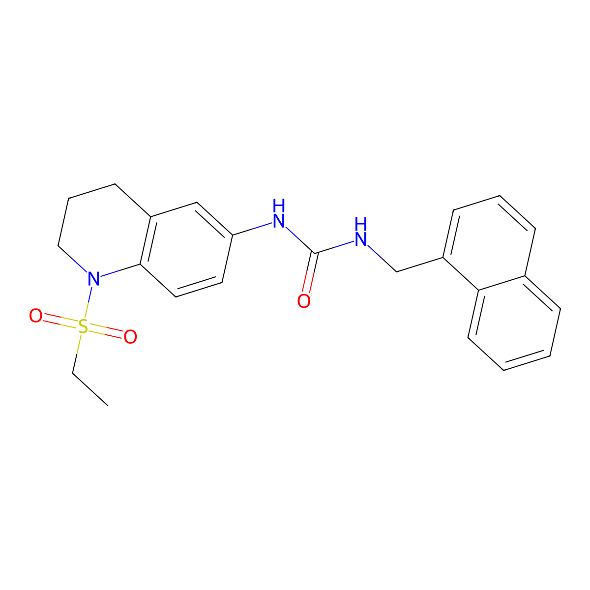 1-(1-(Ethylsulfonyl)-1,2,3,4-tetrahydroquinolin-6-yl)-3-(naphthalen-1-ylmethyl)urea molecular structure, CAS 1203143-50-3