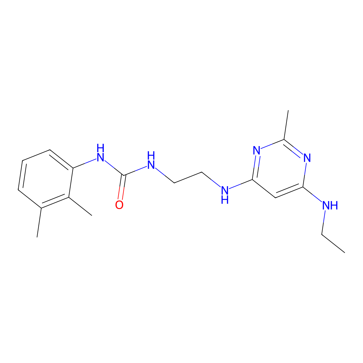 1-(2,3-Dimethylphenyl)-3-(2-((6-(ethylamino)-2-methylpyrimidin-4-yl)amino)ethyl)urea molecular structure, CAS 1203143-99-0