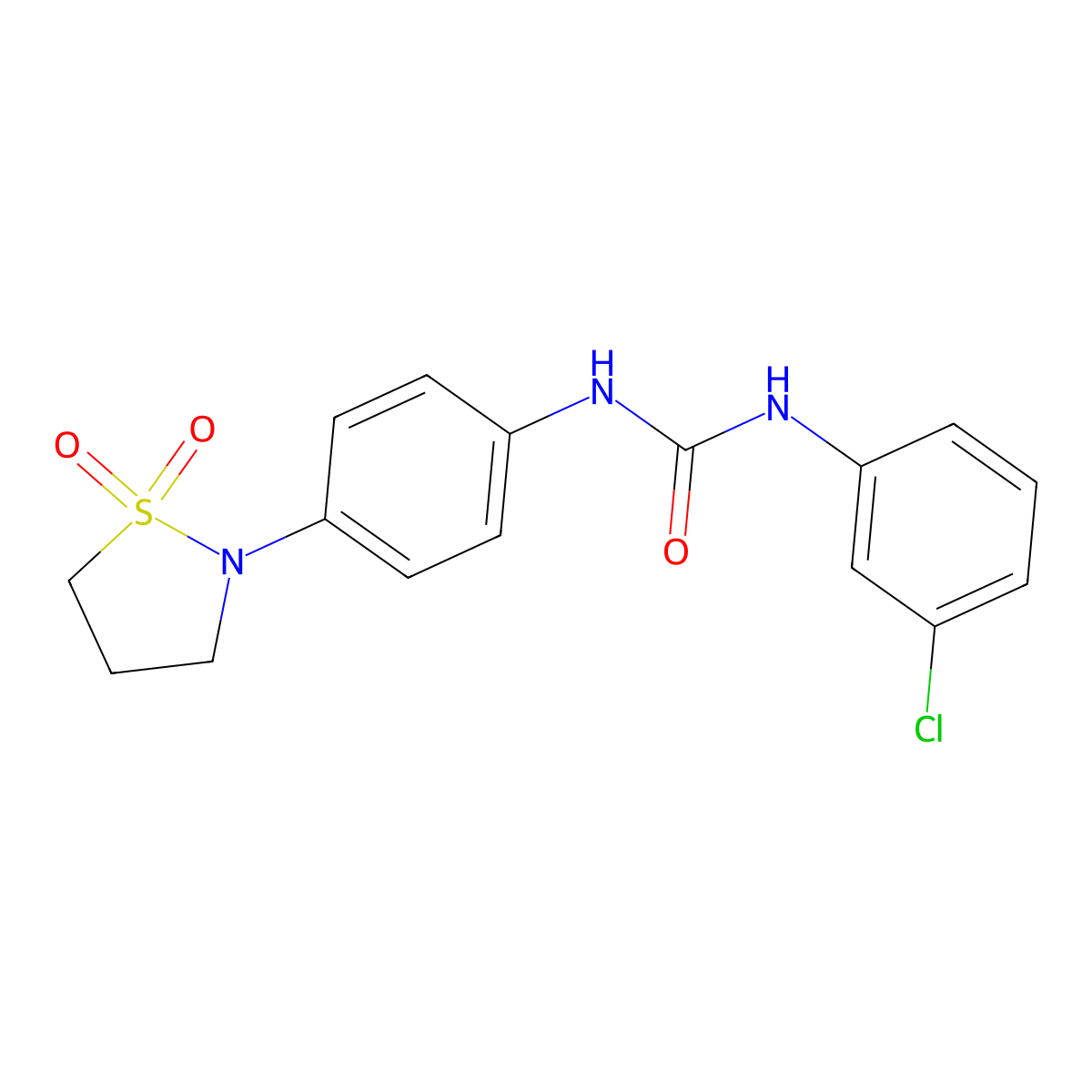 1-(3-Chlorophenyl)-3-(4-(1,1-dioxidoisothiazolidin-2-yl)phenyl)urea molecular structure, CAS 1203144-96-0