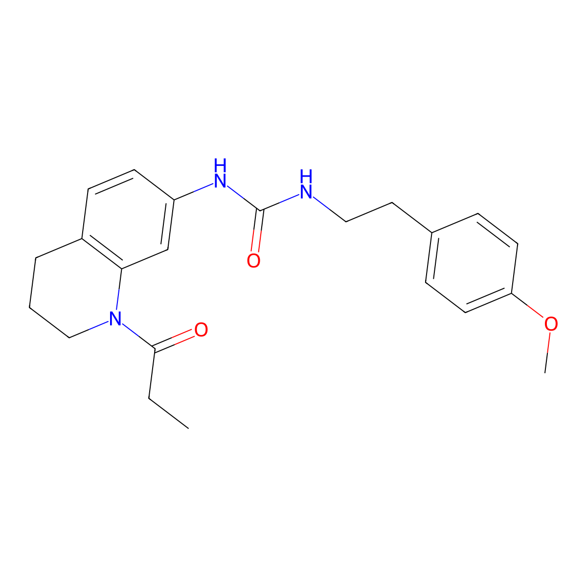 1-(4-Methoxyphenethyl)-3-(1-propionyl-1,2,3,4-tetrahydroquinolin-7-yl)urea molecular structure, CAS 1203146-79-5