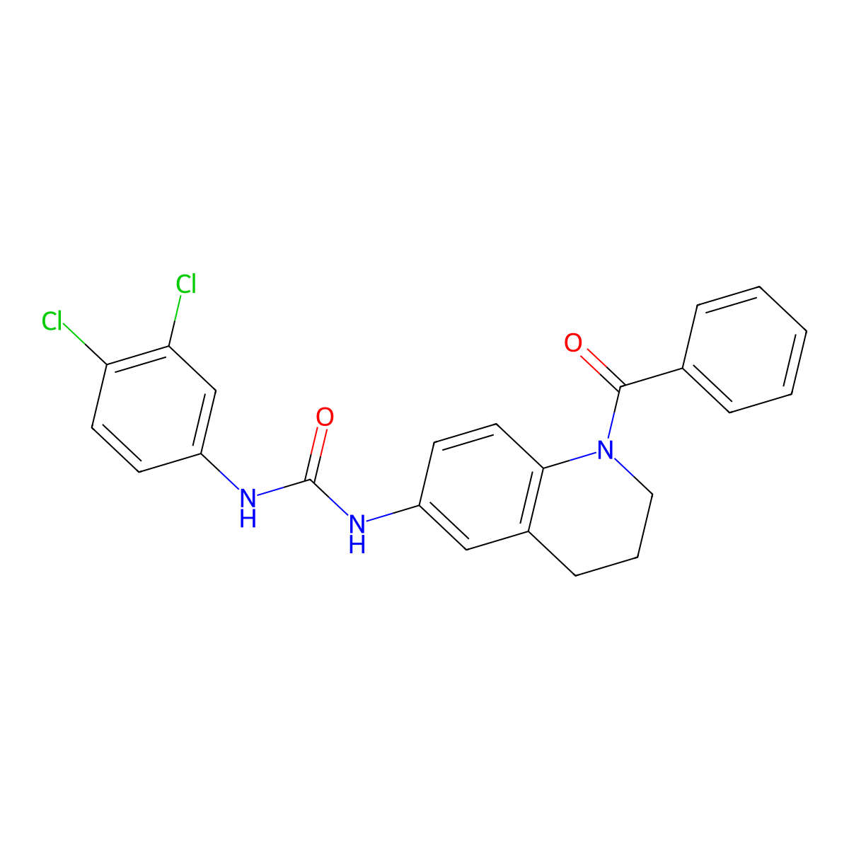 1-(1-Benzoyl-1,2,3,4-tetrahydroquinolin-6-yl)-3-(3,4-dichlorophenyl)urea molecular structure, CAS 1203147-40-3