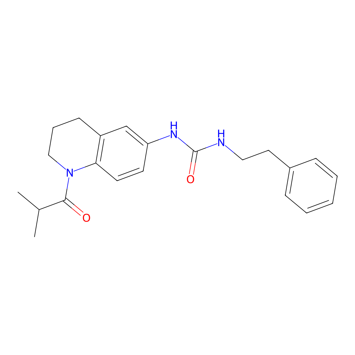 1-(1-Isobutyryl-1,2,3,4-tetrahydroquinolin-6-yl)-3-phenethylurea molecular structure, CAS 1203149-36-3